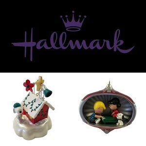 Hallmark Peanuts Ornament Lot: Christmas Decorator Snoopy, 60 Years Suite-Ness